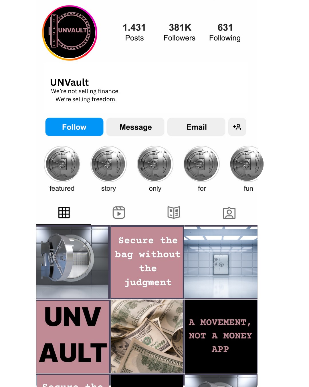 UNVault social media management