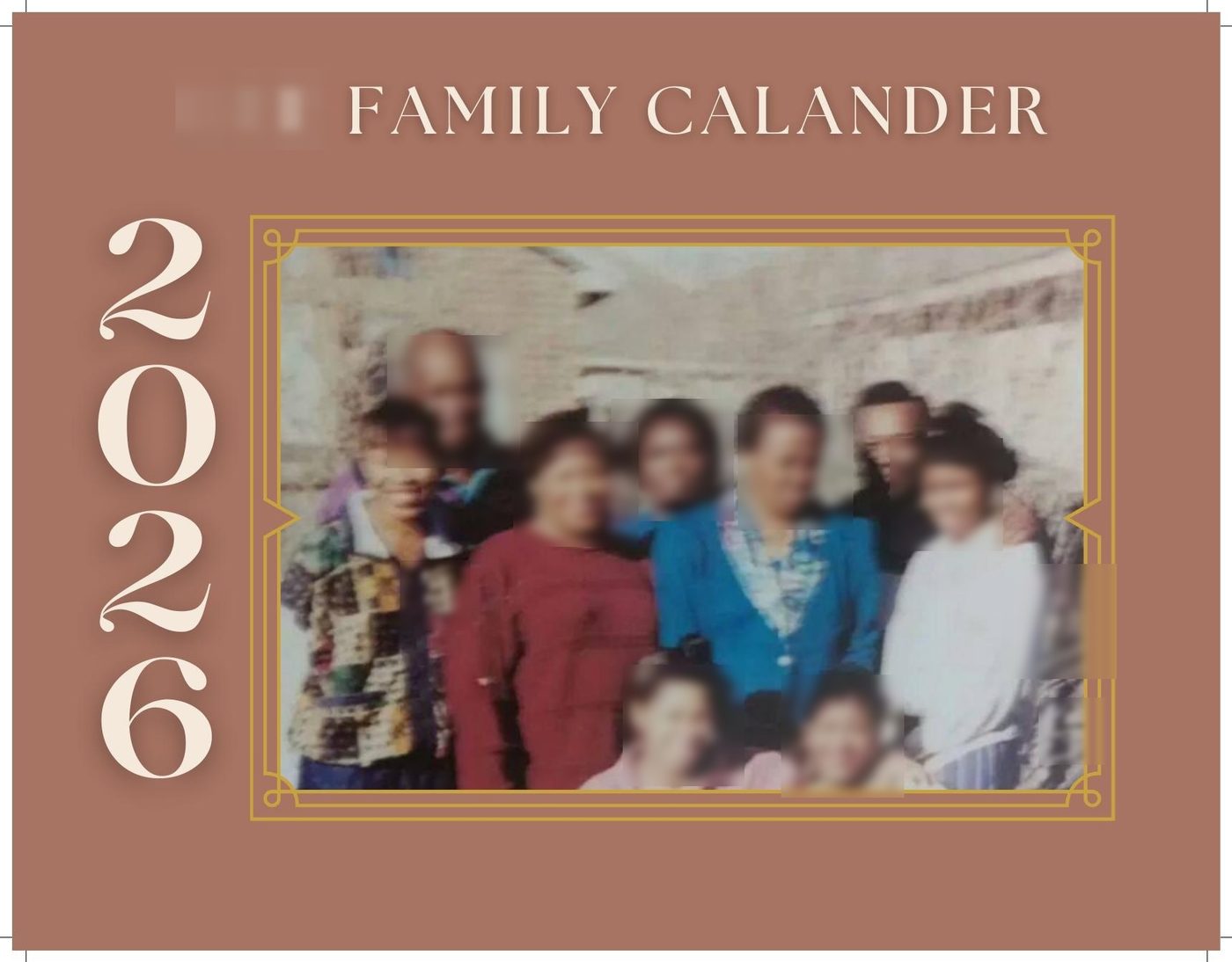 Family calendar cover design